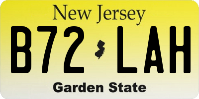 NJ license plate B72LAH