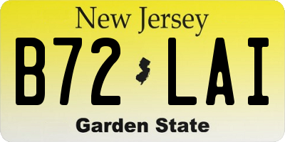 NJ license plate B72LAI