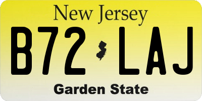 NJ license plate B72LAJ
