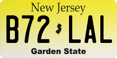 NJ license plate B72LAL