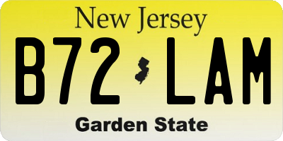 NJ license plate B72LAM