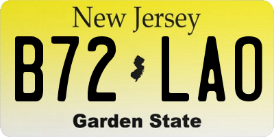 NJ license plate B72LAO
