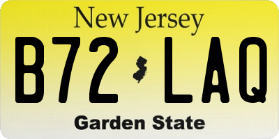 NJ license plate B72LAQ