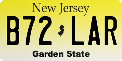 NJ license plate B72LAR