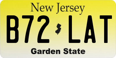 NJ license plate B72LAT