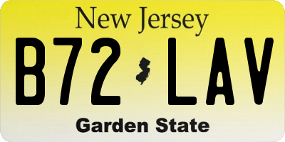 NJ license plate B72LAV