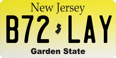 NJ license plate B72LAY