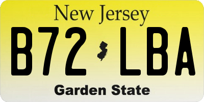 NJ license plate B72LBA
