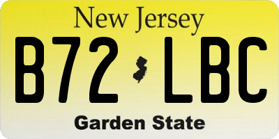 NJ license plate B72LBC