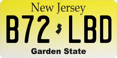 NJ license plate B72LBD
