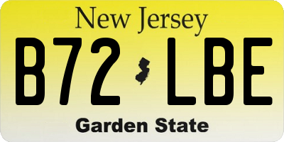 NJ license plate B72LBE