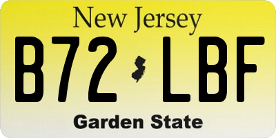 NJ license plate B72LBF