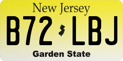 NJ license plate B72LBJ