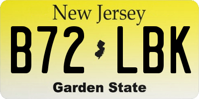NJ license plate B72LBK