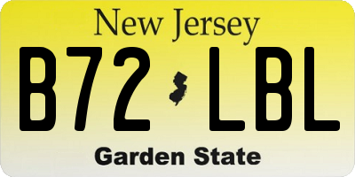 NJ license plate B72LBL