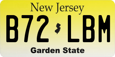 NJ license plate B72LBM