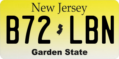 NJ license plate B72LBN