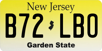 NJ license plate B72LBO