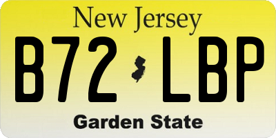 NJ license plate B72LBP