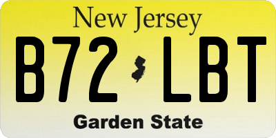 NJ license plate B72LBT