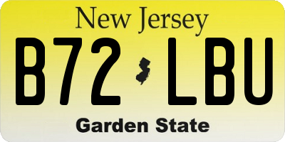 NJ license plate B72LBU