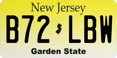 NJ license plate B72LBW