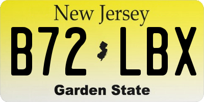 NJ license plate B72LBX
