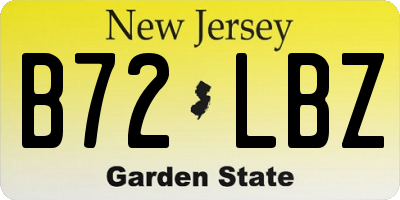 NJ license plate B72LBZ