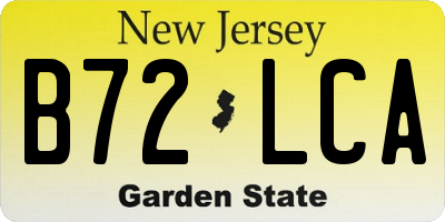 NJ license plate B72LCA