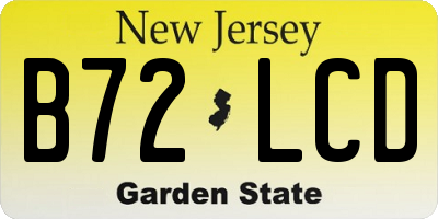NJ license plate B72LCD