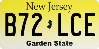 NJ license plate B72LCE