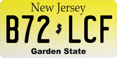 NJ license plate B72LCF