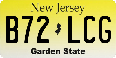 NJ license plate B72LCG