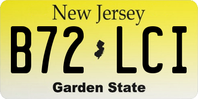 NJ license plate B72LCI