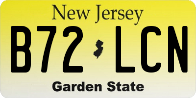 NJ license plate B72LCN
