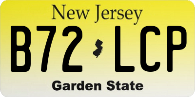 NJ license plate B72LCP