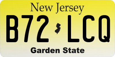 NJ license plate B72LCQ