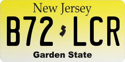 NJ license plate B72LCR