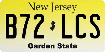 NJ license plate B72LCS