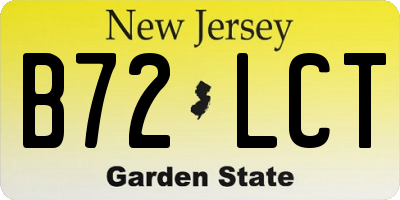 NJ license plate B72LCT