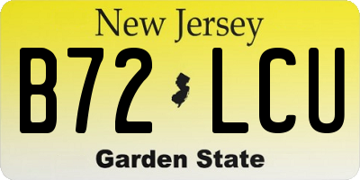 NJ license plate B72LCU