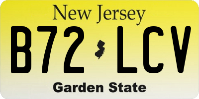 NJ license plate B72LCV
