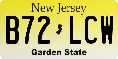 NJ license plate B72LCW