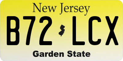 NJ license plate B72LCX
