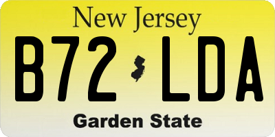 NJ license plate B72LDA