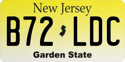 NJ license plate B72LDC