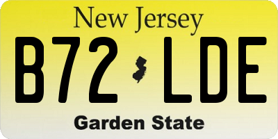 NJ license plate B72LDE