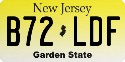 NJ license plate B72LDF