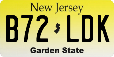 NJ license plate B72LDK