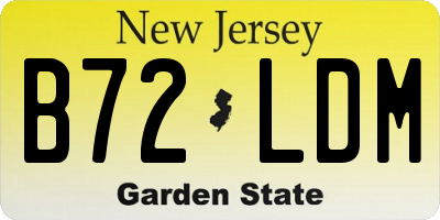 NJ license plate B72LDM